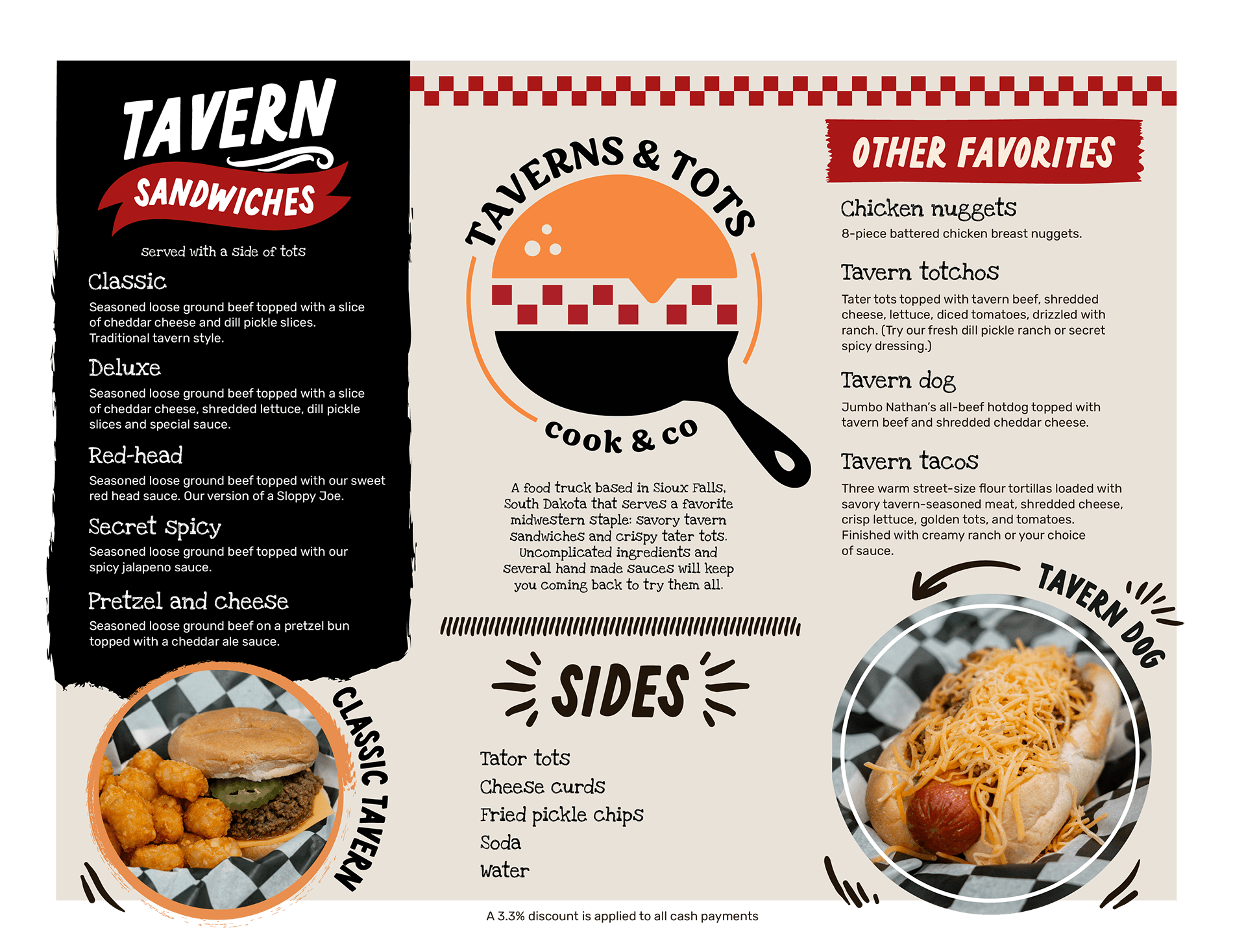 Tavern Tots - Menu